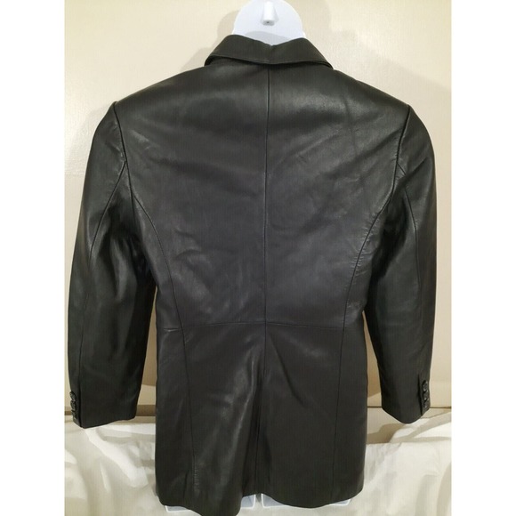Womens Leather Jacket Medium 37" Black Fleet Street Mint - Picture 6 of 14